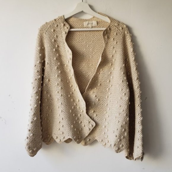 THE GREAT. The Zig Zag Bobble Pom Pom Popcorn Cardigan - Picture 3 of 7